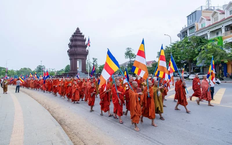 monks in orange robes