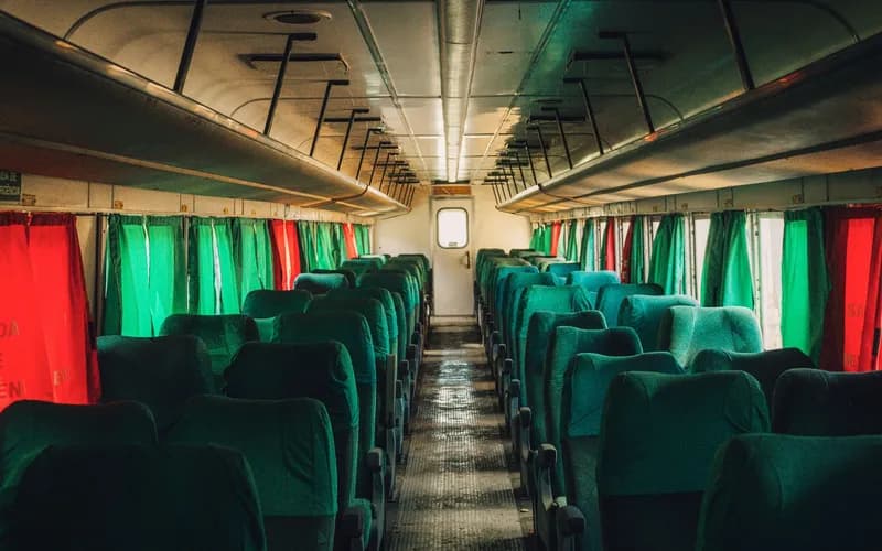 train interior passenger seats