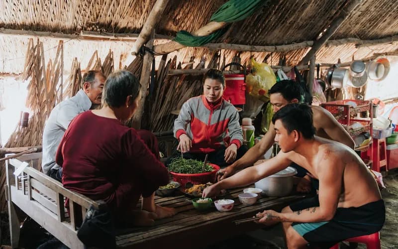 village homestay shared meal