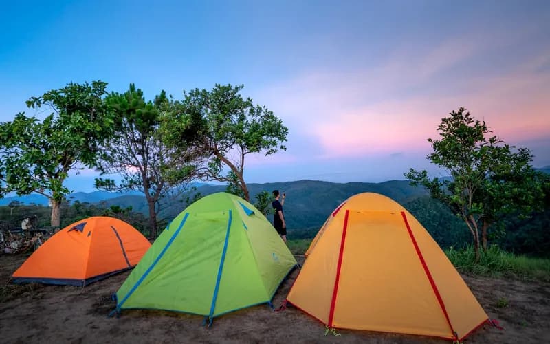 tents mountain campsite