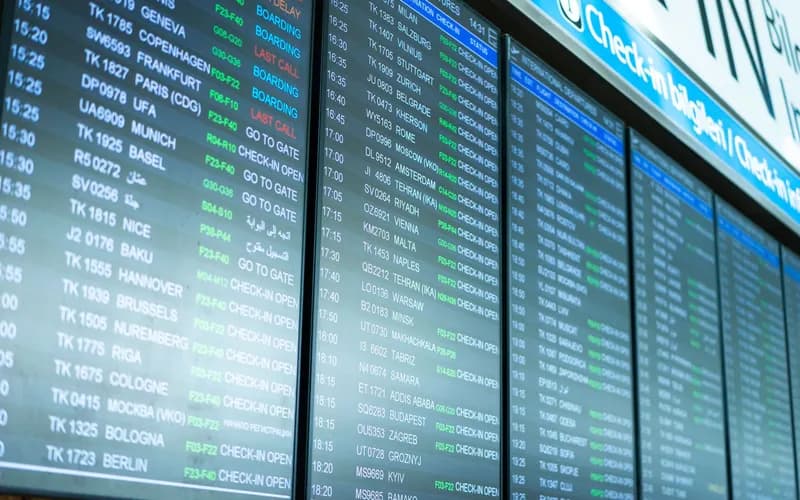 tableau des départs à l'aéroport
