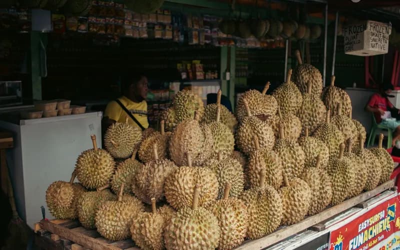 durian fruit stall