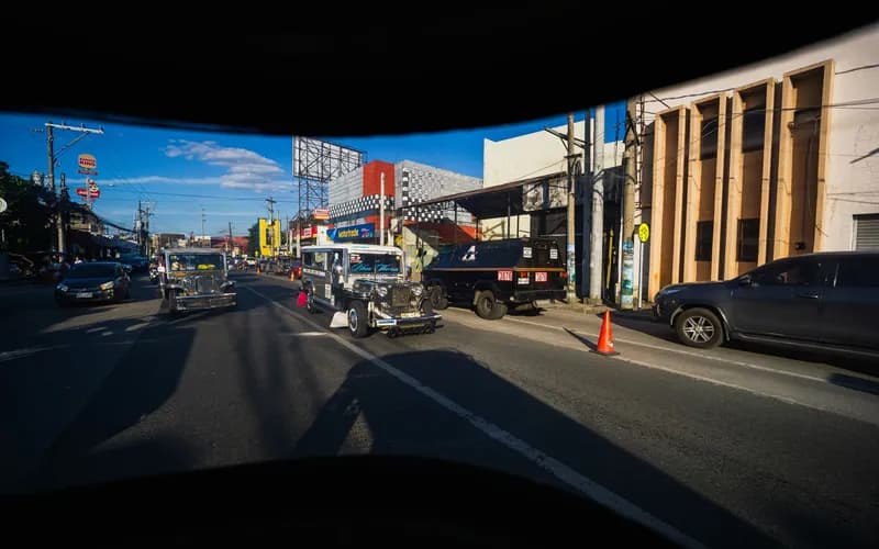 jeepney on city street