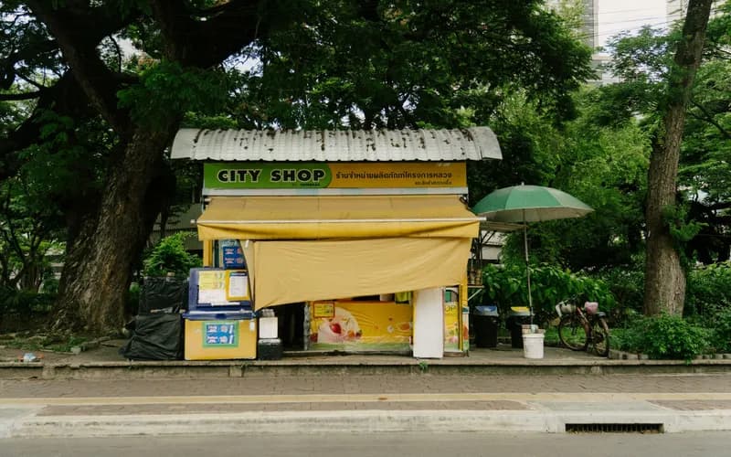 a rural Thai ATM beside a small shop