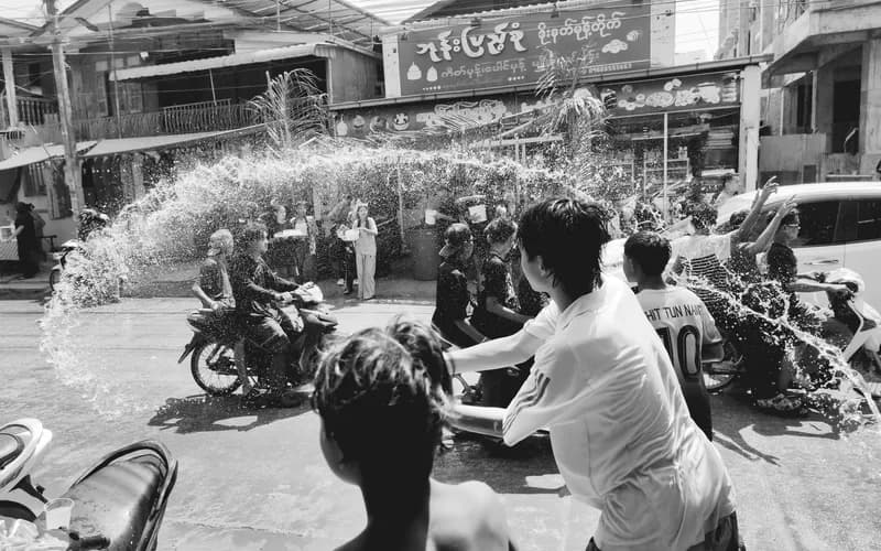 songkran water festival street celebration