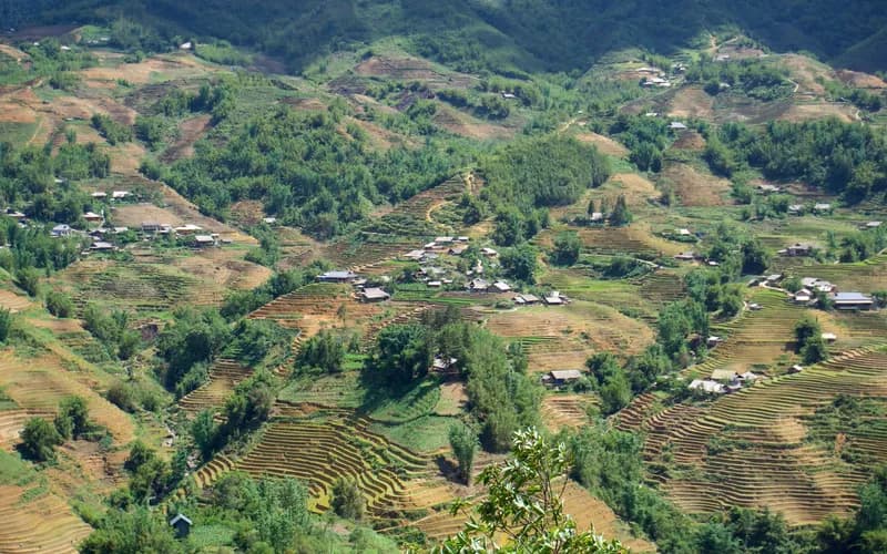 village de rizières en terrasses nord vietnam