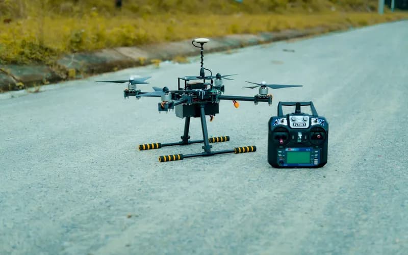 drone controller hands outdoors