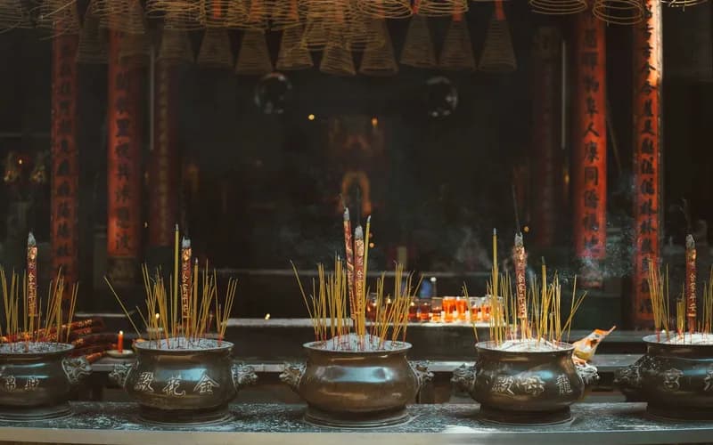 incense temple courtyard vietnam