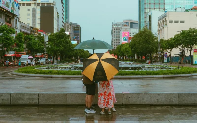 umbrella rainy street